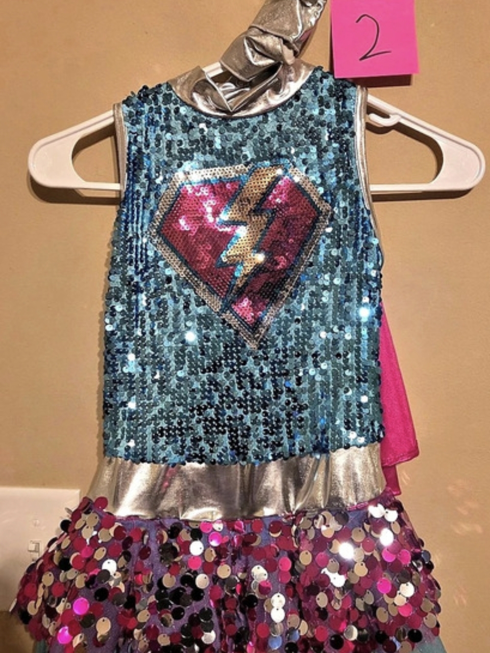 Weissman Save The Day Costume 8745 in Teal/Pink Size MC with accessories